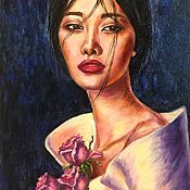 Картина маслом "Букет роз"