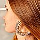  серьги в бохо стиле вязаные из джута с серебром. Серьги-кольца. Angel's magic hands. Интернет-магазин Ярмарка Мастеров.  Фото №2