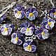 'Pansies ' necklace and earrings lampwork. Jewelry Sets. BeautyGlassByKate(Lampwork) (beauty-glass). My Livemaster. Фото №4