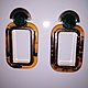 Stud earrings with rectangular pendants, Stud earrings, Krasnodar,  Фото №1