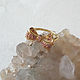 Позолоченное кольцо с розовыми сапфирами, Кольца, Пятигорск,  Фото №1