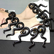 Материалы для творчества handmade. Livemaster - original item Pendant Pendant for Earrings Water Buffalo Horn Snake 60h26mm. Handmade.