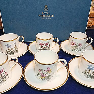 Винтаж ручной работы. Ярмарка Мастеров - ручная работа Винтаж: Royal worcester.Кофейный набор.Англия.Фарфор.Сет. Handmade.