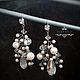 Pendientes de perlas con diamantes de imitación, pendientes de Boda, pendientes de novia. Earrings. torystyle (ToryStyle). Ярмарка Мастеров.  Фото №4