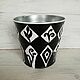 pots: Pots with painted. Black and white. Pots1. Leksadekor (leksadekor). Online shopping on My Livemaster.  Фото №2