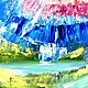 Картина горы маслом пейзаж Вулкан и озеро холст. Картины. ЯРКИЙ МИР  КАРТИН Ларисы Раевской. Ярмарка Мастеров.  Фото №6
