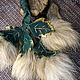 Leather keychain with leaves and fur (green). Key chain. Chezarr. Online shopping on My Livemaster.  Фото №2