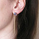Earrings with Amethyst, Long Hanging Stud Earrings 'Episode'. Earrings. Irina Moro. My Livemaster. Фото №6