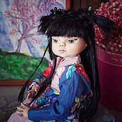 Текстильная кукла Девочка с зайкой.Текстильная подвижная кукла
