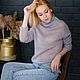 Свитер «Isabel» из итальянского кид-мохера с люрексом серый с серебром. Свитеры. nini_vyazantiya. Интернет-магазин Ярмарка Мастеров.  Фото №2