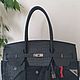 Сумка джинсовая кожаная a'la Birkin JPG Shoulder 42. My Handmade. Классическая сумка. Magic denim in art. Ярмарка Мастеров.  Фото №6