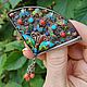 Brooch fan exp. China Silver turquoise coral enamel. Vintage brooches. Lesica. Online shopping on My Livemaster.  Фото №2