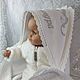 Christening towel with lace and hood. Baptism towel. Happy White. My Livemaster. Фото №6