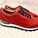 Women's sneakers, made of genuine python leather, in bright red color!. Sneakers. SHOES&BAGS. My Livemaster. Фото №5