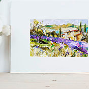 Картины и панно handmade. Livemaster - original item Provence, three watercolors, lavender paintings. Handmade.