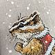 Заказать Картина вышивка крестом Бурундук в жилеточке. Embroidery by Alena. Ярмарка Мастеров. . Картины Фото №3