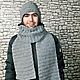  Мужской широкий шарф в горизонтальную полоску. Шарфы. Вязаные аксессуары. Ярмарка Мастеров.  Фото №4