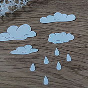 Материалы для творчества handmade. Livemaster - original item !Cutting for scrapbooking - Clouds and rain, cardboard design. Handmade.