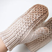 Аксессуары handmade. Livemaster - original item Double merino mittens. Handmade.