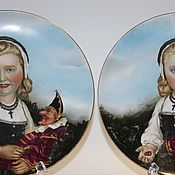 Винтаж: Винтаж,живописная миниатюра старинная на фарфоре 19век