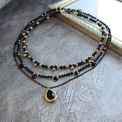 Украшения handmade. Livemaster - original item Necklace set with onyx and hematite. Handmade.