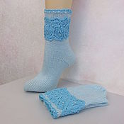 Аксессуары handmade. Livemaster - original item Soft turquoise socks, a gift for a girl.. Handmade.