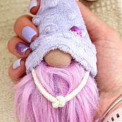 Сумки и аксессуары handmade. Livemaster - original item Lavender Plush Dwarf keychain pendant, gift for a girl. Handmade.