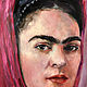 Frida Kahlo oil portrait, oil painting on canvas 40h60cm. Pictures. myfoxyart (MyFoxyArt). My Livemaster. Фото №4
