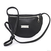 Сумки и аксессуары handmade. Livemaster - original item Small Leather Bag Black Crossbody Round Small Shoulder Bag. Handmade.