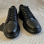 Обувь ручной работы handmade. Livemaster - original item Men`s shoes, made of genuine crocodile leather in black.. Handmade.