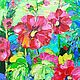 Painting flowers 'Hollyhocks in the country' original oil, Pictures, Voronezh,  Фото №1