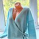 Джемпер женский вязаный из бирюзовой шерсти  с ангорой. Джемперы. Sweater Star Вязание на заказ.. Ярмарка Мастеров.  Фото №4