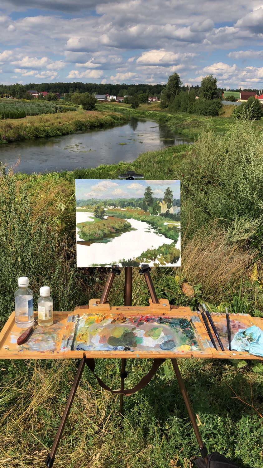 Картина маслом «Лето на даче» в интернет-магазине Ярмарка Мастеров по ...