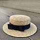 Шляпа канотье с широкими полями и жемчужными бусами. Шляпы. Hats-And-Caps (Елена). Интернет-магазин Ярмарка Мастеров.  Фото №2