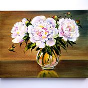 Картина с цветами Крокусы акварелью