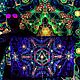 Медитативное флуоресцентное полотно "Reincarnation 2.0". Элементы интерьера. Fractalika. Интернет-магазин Ярмарка Мастеров.  Фото №2
