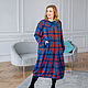 Author's raincoat blue red checkered Plus Size. Raincoats and Trench Coats. NATALINI. My Livemaster. Фото №6