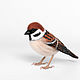 Воробей полевой - интерьерная игрушка. Мягкие игрушки. Art Chickadee. Интернет-магазин Ярмарка Мастеров.  Фото №2