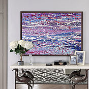 Painting abstraction purple Lanca. Modern painting by