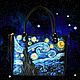 Заказать Leather black handbag "Van Gogh. Starry night". Avtorskie kozhanye sumki iz Italii. Ярмарка Мастеров. . Classic Bag Фото №3