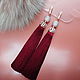 Earring of the brush 'Premium Lux Bordo' silk. Tassel earrings. nadinbant (Nadinbant). Online shopping on My Livemaster.  Фото №2