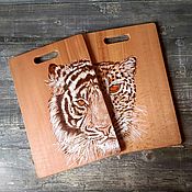 Для дома и интерьера handmade. Livemaster - original item Tiger and leopard cutting boards