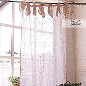 Для дома и интерьера handmade. Livemaster - original item Polka-dot linen Voile curtains with ties. Handmade.