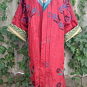 Традиционная узбекская ткань из хлопка ручного ткачества Икат