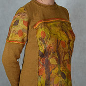 свитер валяный комбинированный "Город золотой"
