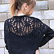 Knitted openwork mohair sweater, women's black jumper. Jumpers. Lace Shawl by Olga. Online shopping on My Livemaster.  Фото №2