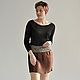 Pleated skirt brown at the yoke, Skirts, Novosibirsk,  Фото №1