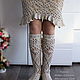 Order Women's knitted linen boots 'Pelageya'. MadameBoots. Livemaster. . High Boots Фото №3