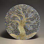 Картины и панно handmade. Livemaster - original item Round picture with a tree. Illuminated wall panels. Handmade.