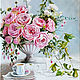 Картина маслом Букет цветов Розы Остина Натюрморт с розами, Картины, Краснодар,  Фото №1